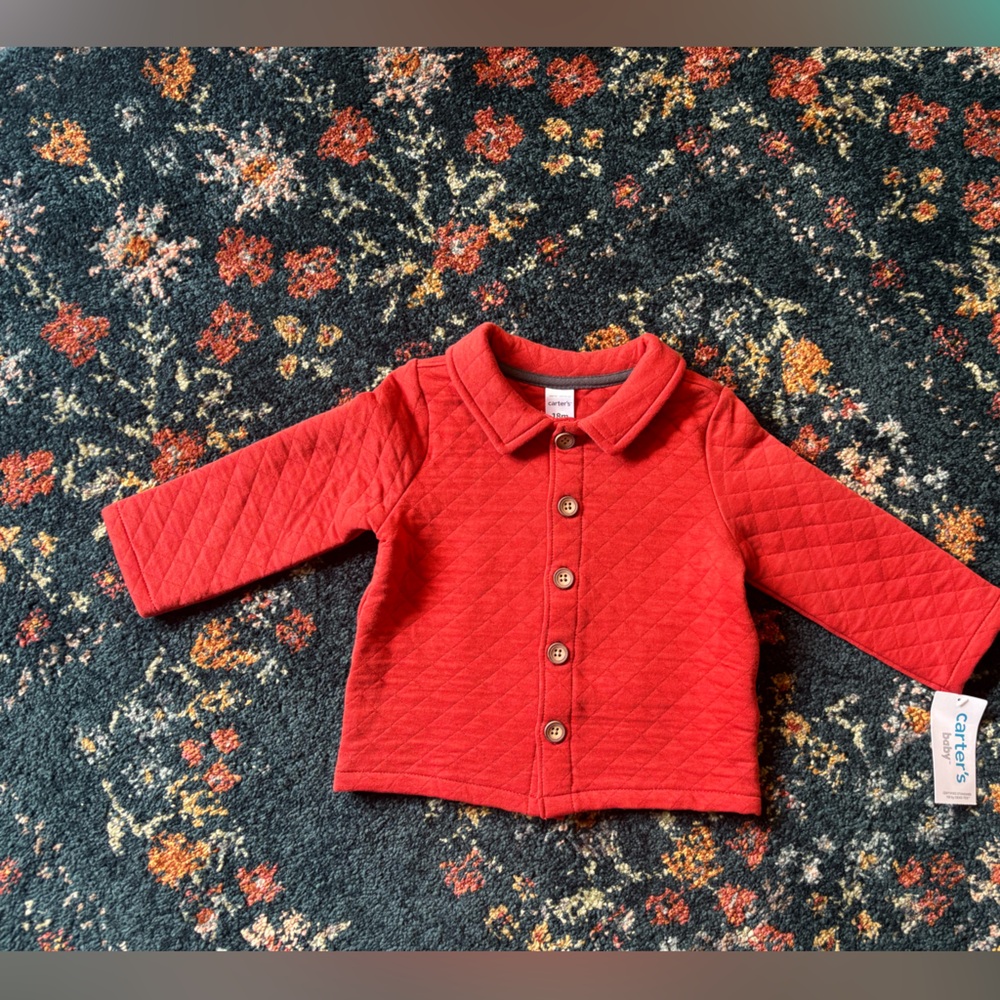 Carter's Quilted Red Button-Front Baby Jacket 18 months